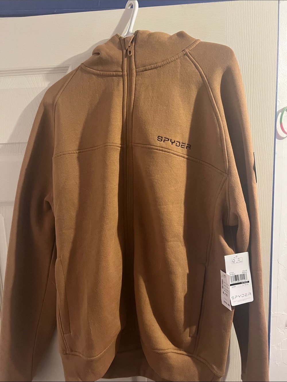 Spyder Men's Brown Full-Zip Hoodie Sweater